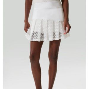 NWT Tuckernuck Sport White Tech Lace 15 Inch Annika Tennis Skirt  Size S